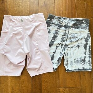 Two pairs of medium bicycle / yoga shorts